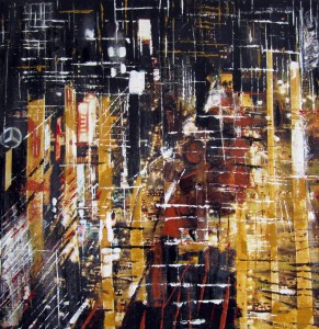 Luci nella notte n° 1 - tecnica mista - cm- 30x30