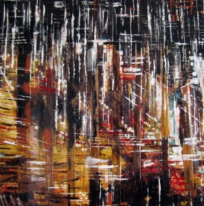 Luci nella notte n° 2 - tecnica mista - cm. 30x30