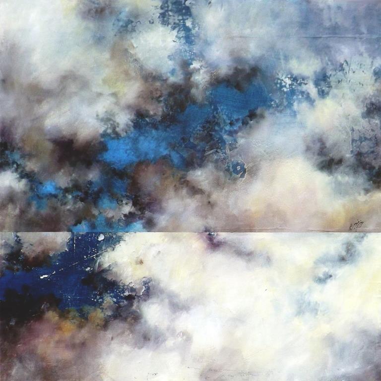 Sky mirror, 2016, tecnica mista su legno 70x70 cm