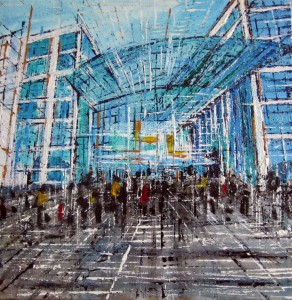 Berlin Hanptbahnhof - acrilico su tela - cm. 30x30