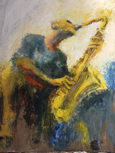 Claudio Lia"Jazz e Follia" il volo dentro Olio su cartoncino - Cm 70X100 - € 900